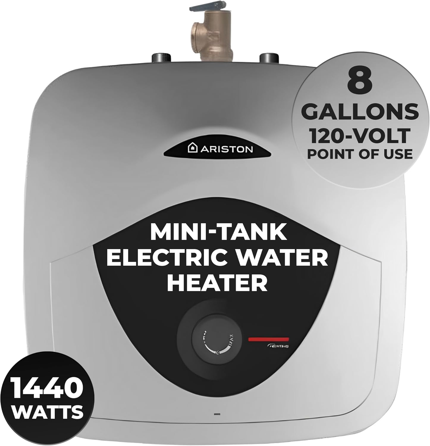 Ariston Andris Mini Tank Electric Water Heater – Heating Solution for Under Sink, RV, and Compact Spaces, Smart Boost for Versatile Heating, Simple Installation, 120-Volt, 8 Gallon Capacity1