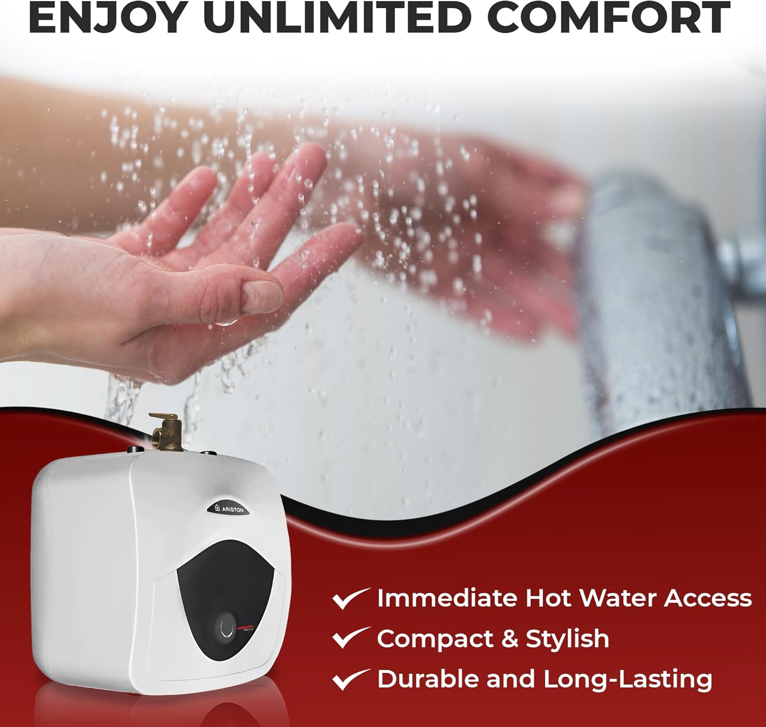 Ariston Andris Mini Tank Electric Water Heater – Heating Solution for Under Sink, RV, and Compact Spaces, Smart Boost for Versatile Heating, Simple Installation, 120-Volt, 8 Gallon Capacity11