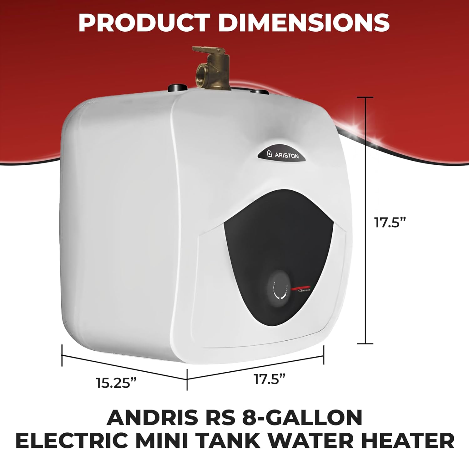 Ariston Andris Mini Tank Electric Water Heater – Heating Solution for Under Sink, RV, and Compact Spaces, Smart Boost for Versatile Heating, Simple Installation, 120-Volt, 8 Gallon Capacity3