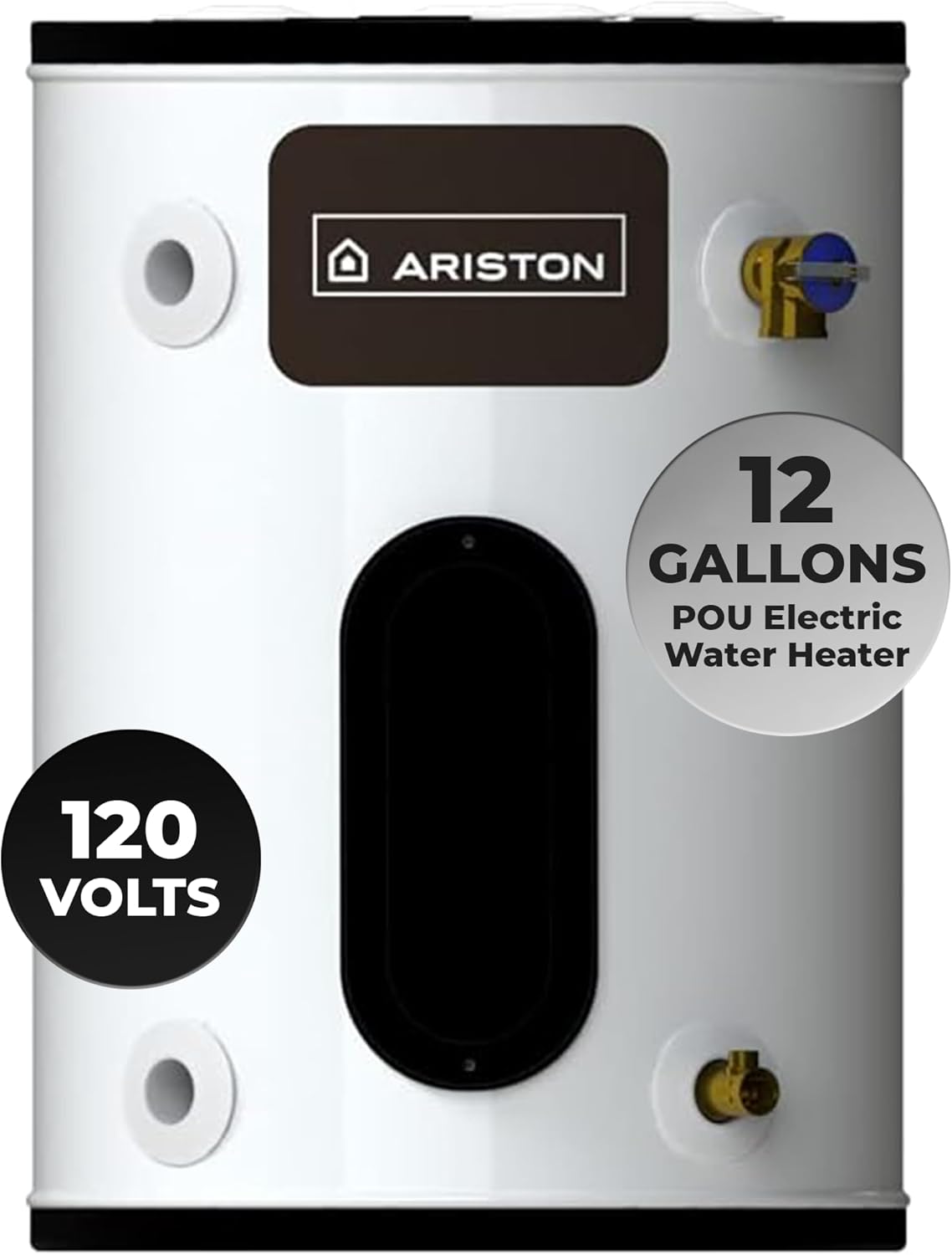Ariston Electric Water Heater – Compact Point of Use Tank for RV, Camper, Plug-in Heating Solution for Under Sink, Versatile Electric Tank for Bathroom, Shower – 12 Gallon, 120V Ariston Electric Water Heater – Compact Point of Use Tank for RV, Camper, Plug-in Heating Solution for Under Sink, Versatile Electric Tank for Bathroom, Shower – 12 Gallon, 120V