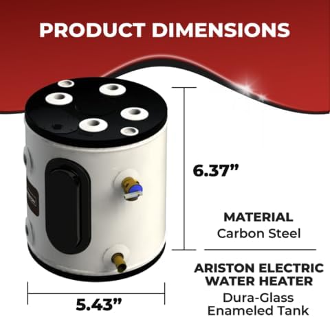 Ariston Electric Water Heater – Compact Point of Use Tank for RV, Camper, Plug-in Heating Solution for Under Sink, Versatile Electric Tank for Bathroom, Shower – 12 Gallon, 120V1