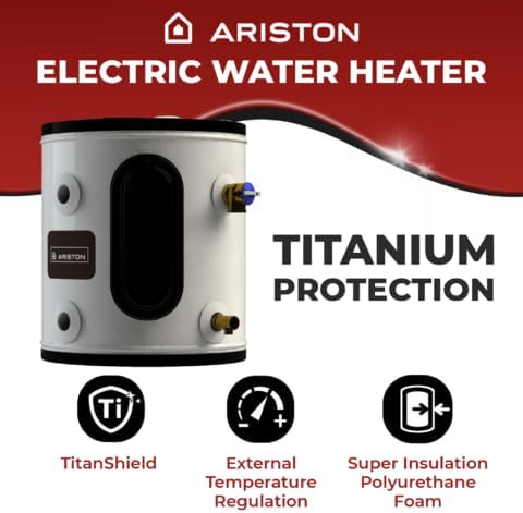 Ariston Electric Water Heater – Compact Point of Use Tank for RV, Camper, Plug-in Heating Solution for Under Sink, Versatile Electric Tank for Bathroom, Shower – 12 Gallon, 120V4