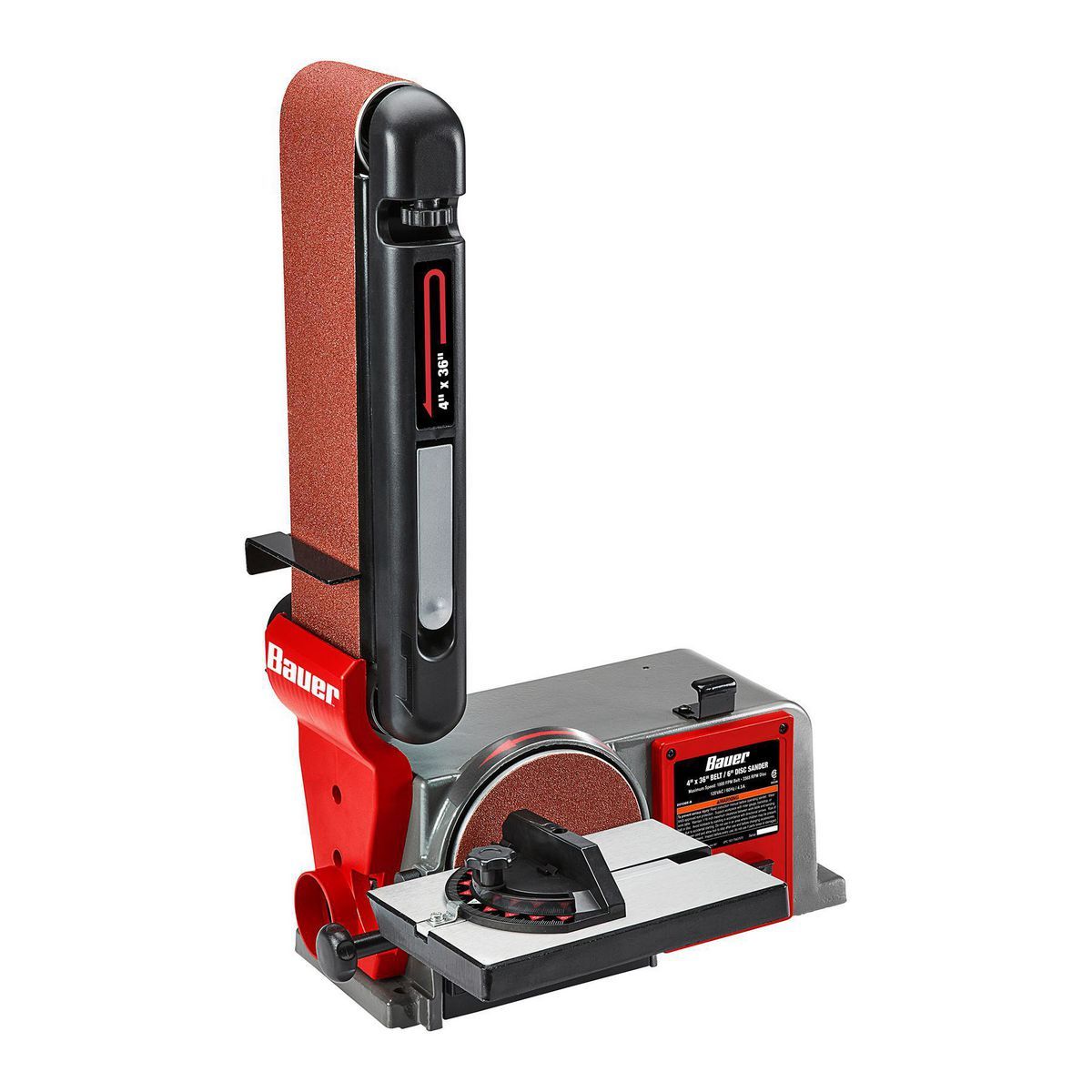 BAUER 4 in. x 36 in. Belt and 6 in. Disc Sander5