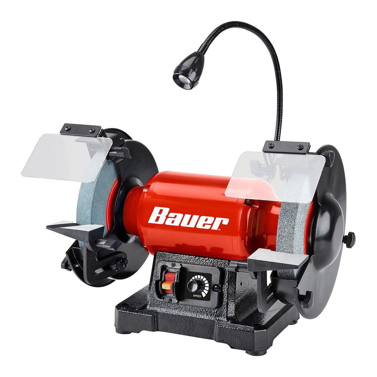 BAUER 8 in. Variable-Speed Bench Grinder with LED Work Light BAUER 21107E-B 8 in. Variable-Speed Bench Grinder with LED Work Light