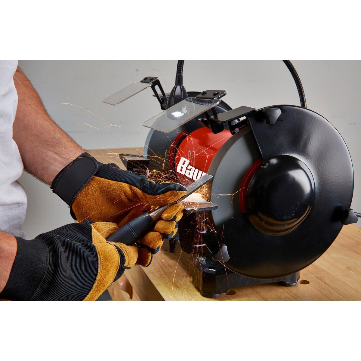 BAUER 8 in. Variable-Speed Bench Grinder with LED Work Light11