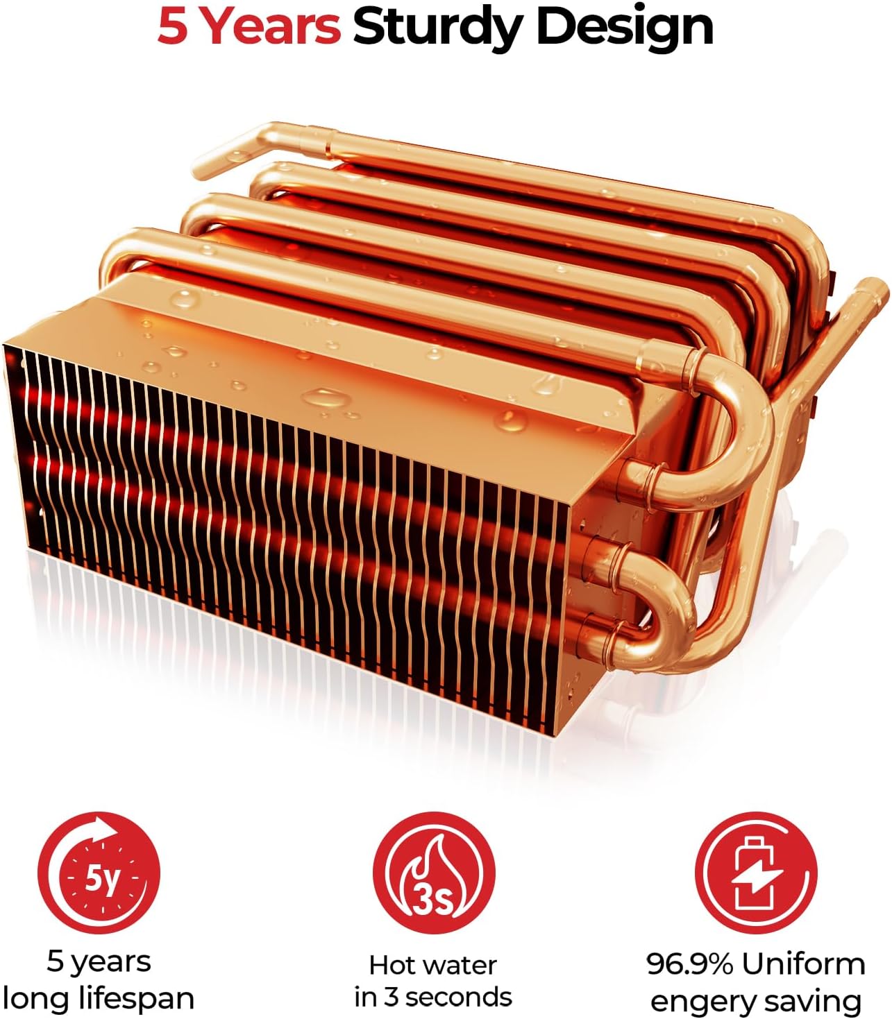 CAMPLUX Gas Tankless Water Heater Indoor, 82,000 BTU Instant On-Demand Natural Gas Water Heater 3.6 GPM, 2-3 Points of Use Water Heater, Climatech 3 Series, CX360, White9