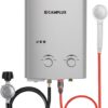 CAMPLUX Portable Tankless Water Heater, 1.32 GPM Outdoor Propane Water Heaters for Camping, 5L, Gray, AY132G