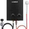 CAMPLUX Portable Water Heater 1.32 GPM, 5L Tankless Water Heater Propane Outdoor, AY132BN, Black