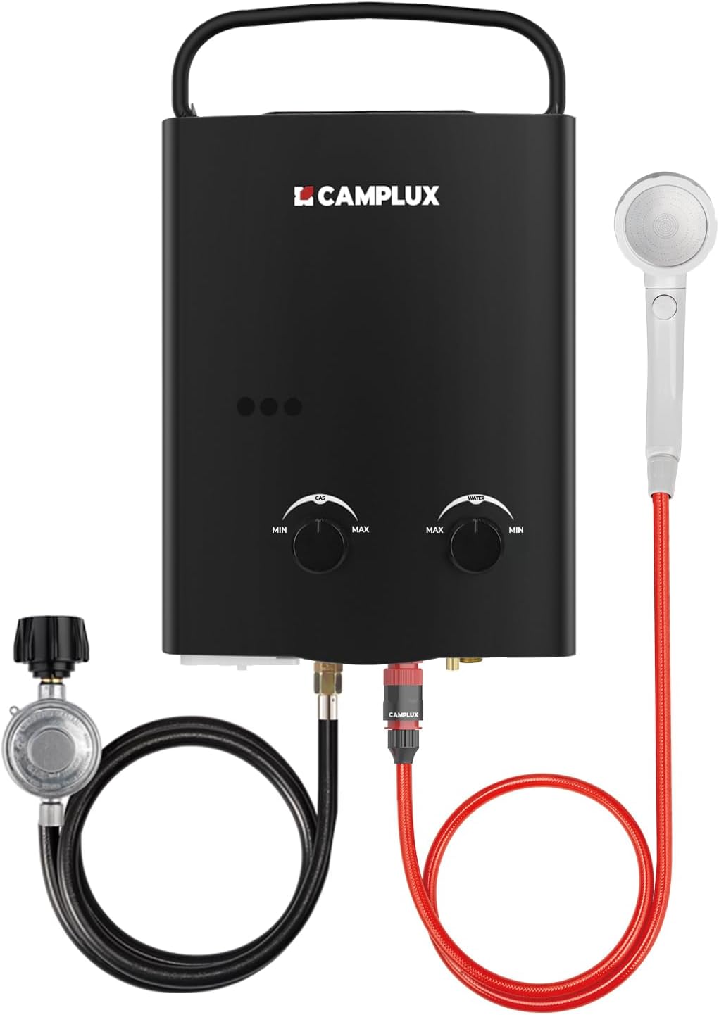 CAMPLUX Portable Water Heater 1.32 GPM, 5L Tankless Water Heater Propane Outdoor, AY132BN, Black CAMPLUX Portable Water Heater 1.32 GPM, 5L Tankless Water Heater Propane Outdoor, AY132BN, Black