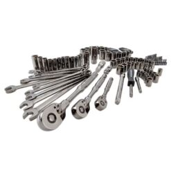 CRAFTSMAN OVERDRIVE 121-Piece Standard (SAE) and Metric Gunmetal Chrome Mechanics Tool Set with Hard Case (CMMT99121L)