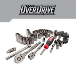 CRAFTSMAN OVERDRIVE 99-Piece Standard (SAE) and Metric Gunmetal Chrome Mechanics Tool Set with Hard Case (CMMT99099)