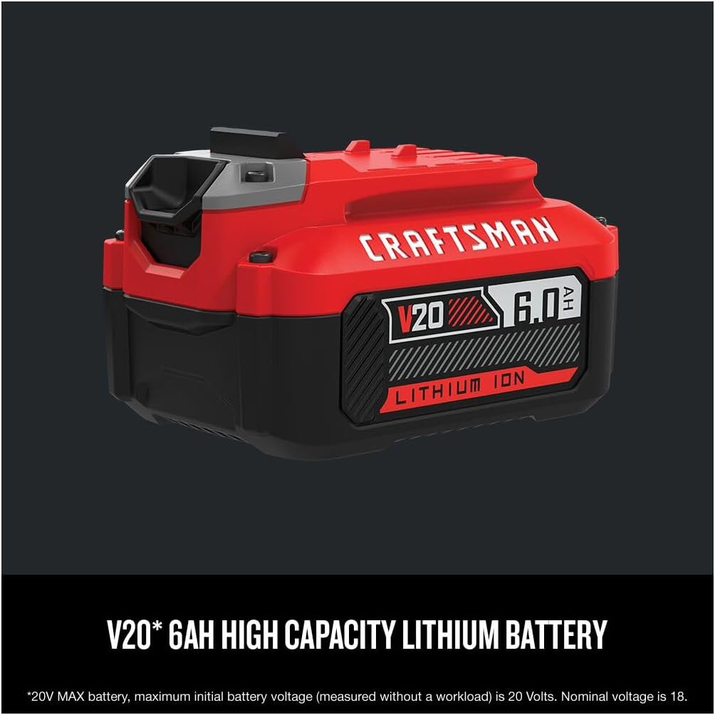 CRAFTSMAN V20 Battery, 6.0 Ah, Lithium Ion Battery (CMCB206)1