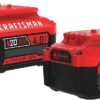 CRAFTSMAN V20 Lithium Ion Battery, 4.0-Amp Hour, 2 Pack, LED Charge Indicator (CMCB204-2)