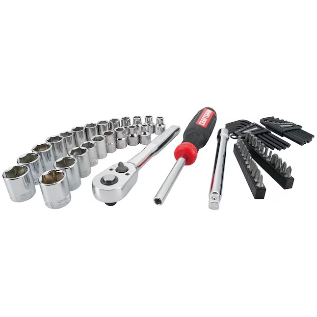 CRAFTSMAN VERSASTACK 63-Piece Standard (SAE) and Metric Chrome Mechanics Tool Set with Hard Case (CMMT45063)1_11zon