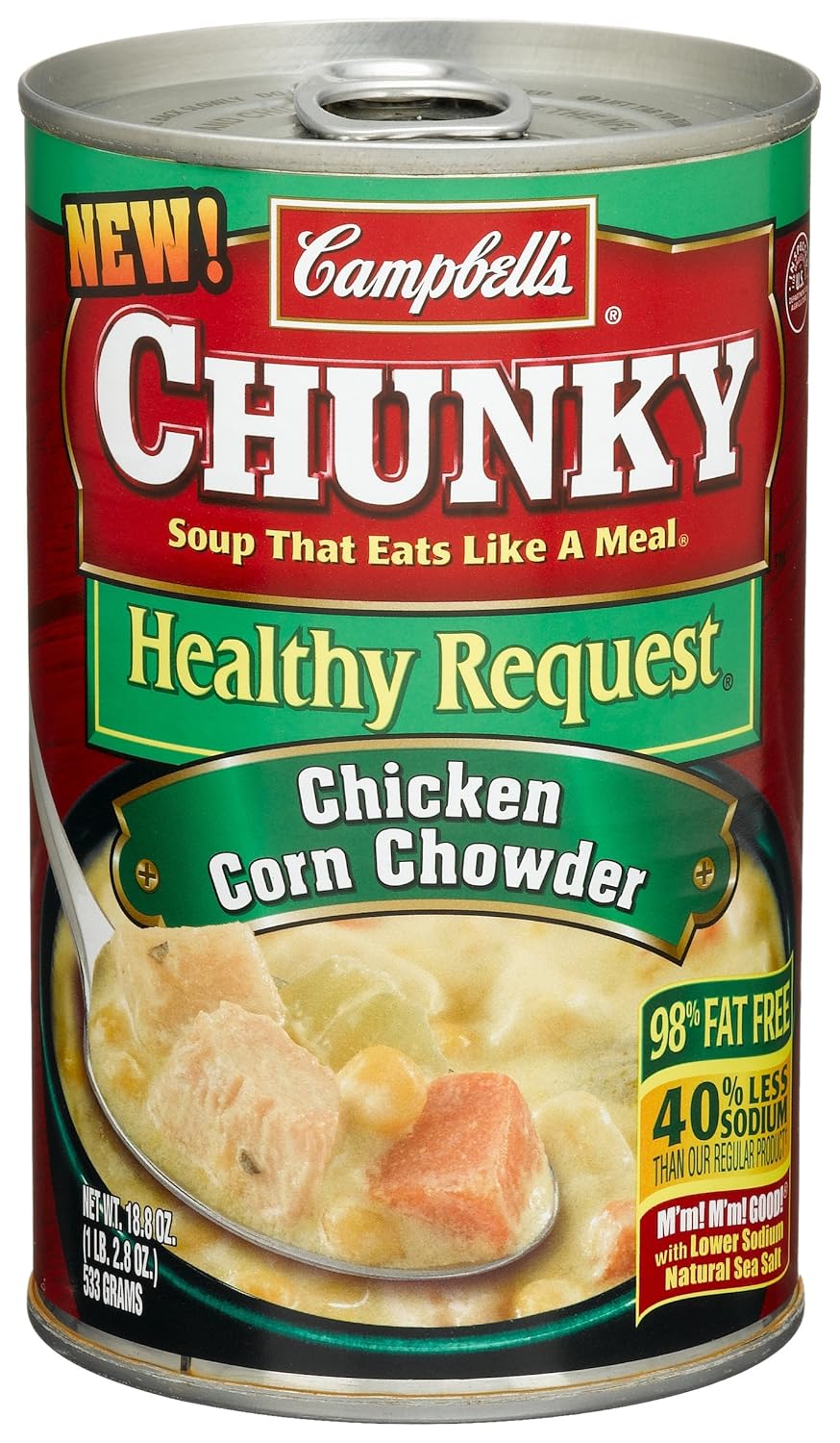 Campbell's Chunky Soup, Healthy Request Chicken Corn Chowder Soup, 18.8 Oz Can (Case of 12)4