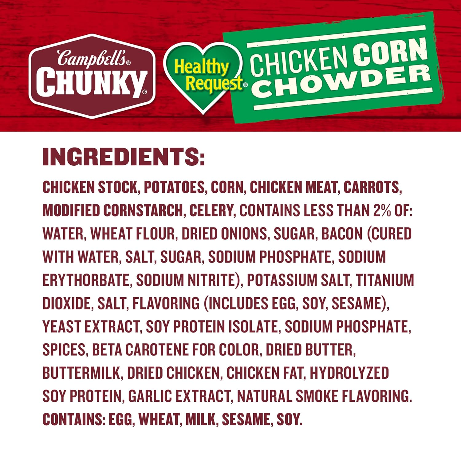 Campbell's Chunky Soup, Healthy Request Chicken Corn Chowder Soup, 18.8 Oz Can (Case of 12)8