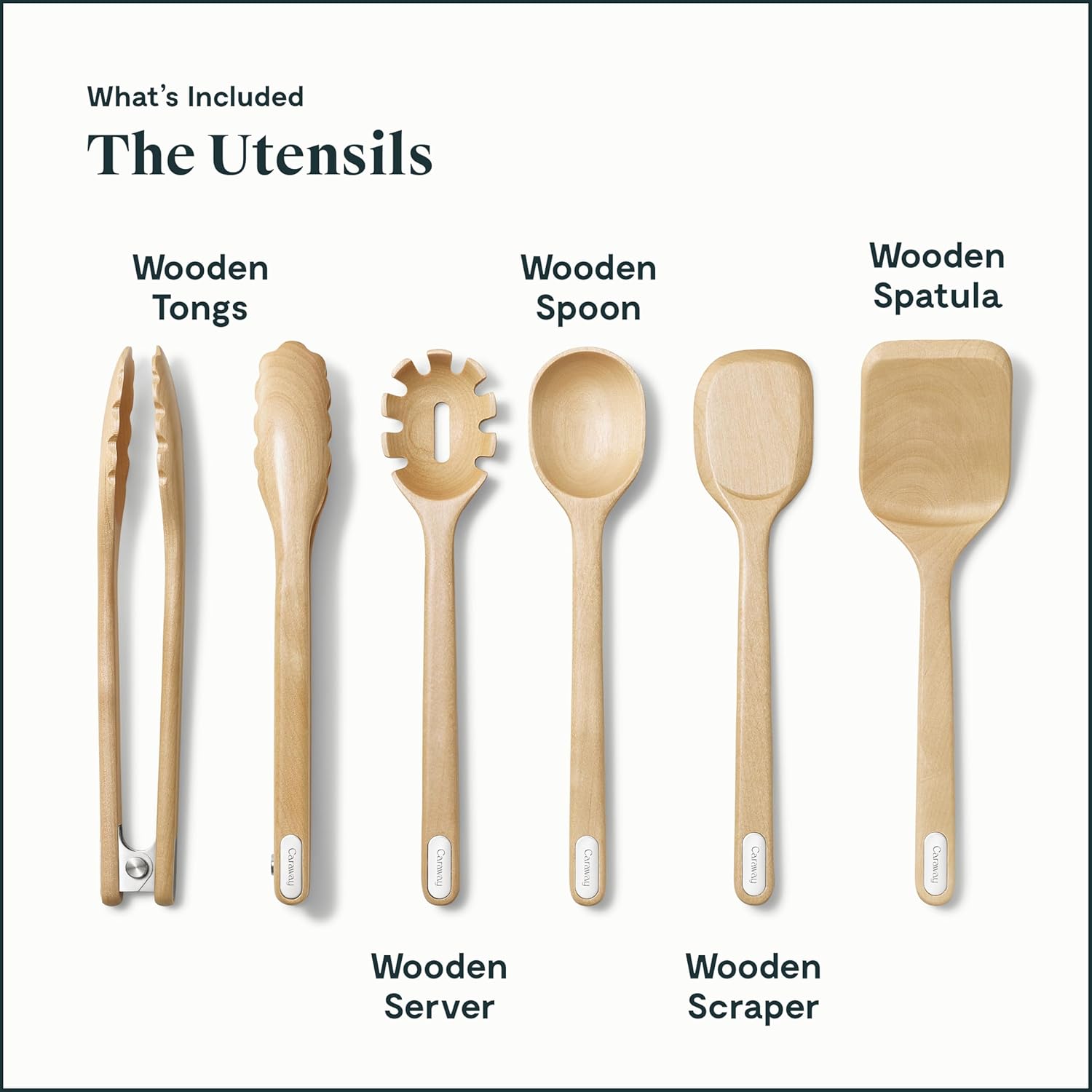 Caraway 14-Piece Kitchen Prep Set - Kitchen Knife Set & Wooden Utensil Set - Made With Premium German Steel Blades & FSC-Certified Birch Wood - Non-Toxic Materials - Includes Organizer - Navy3