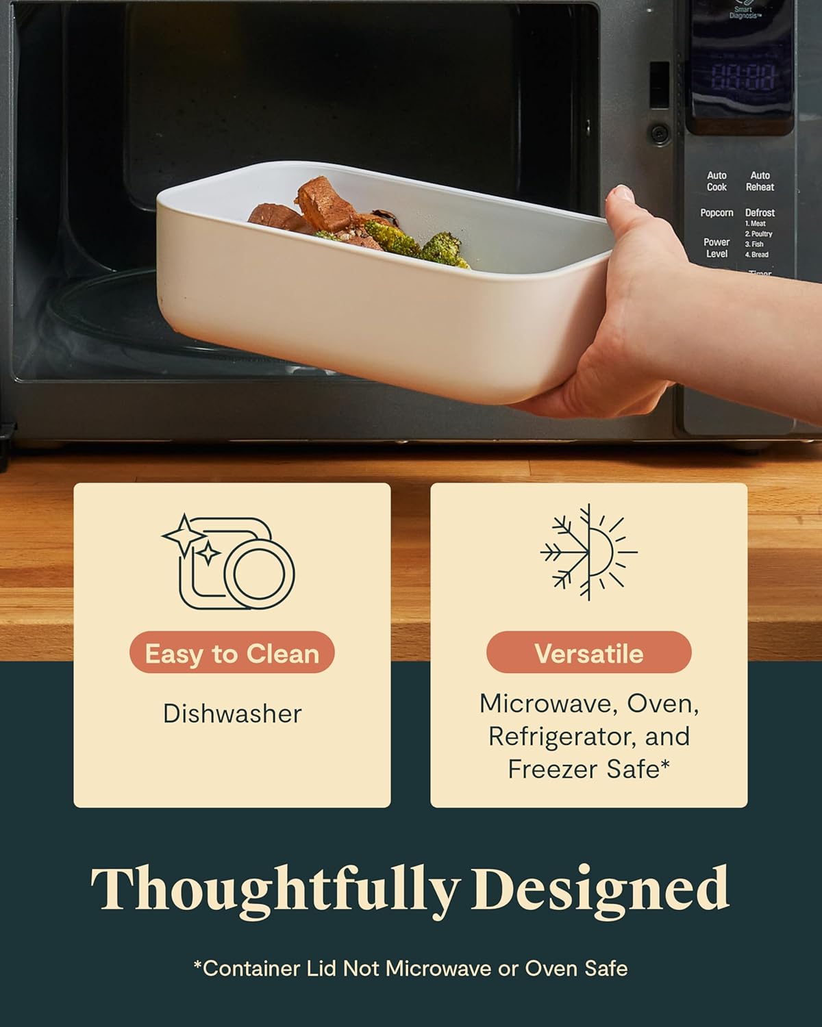 Caraway Glass Food Storage, 6.6 Cup Glass Container - Ceramic Coated Food Container - Non Toxic, Non Stick - Dishwasher, Oven, & Microwave Safe – Gray6