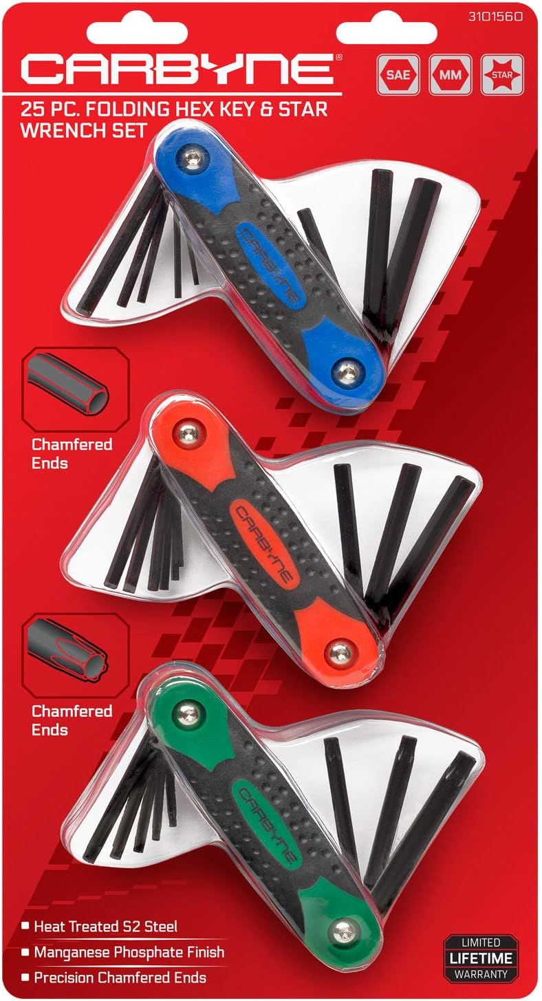Carbyne 25-Piece Folding Hex (Allen) Key & Star (Torx) Wrench Set1