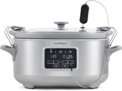 Crockpot Programmable 7-Quart Cook & Carry Slow Cooker with Sous Vide, Stainless Steel