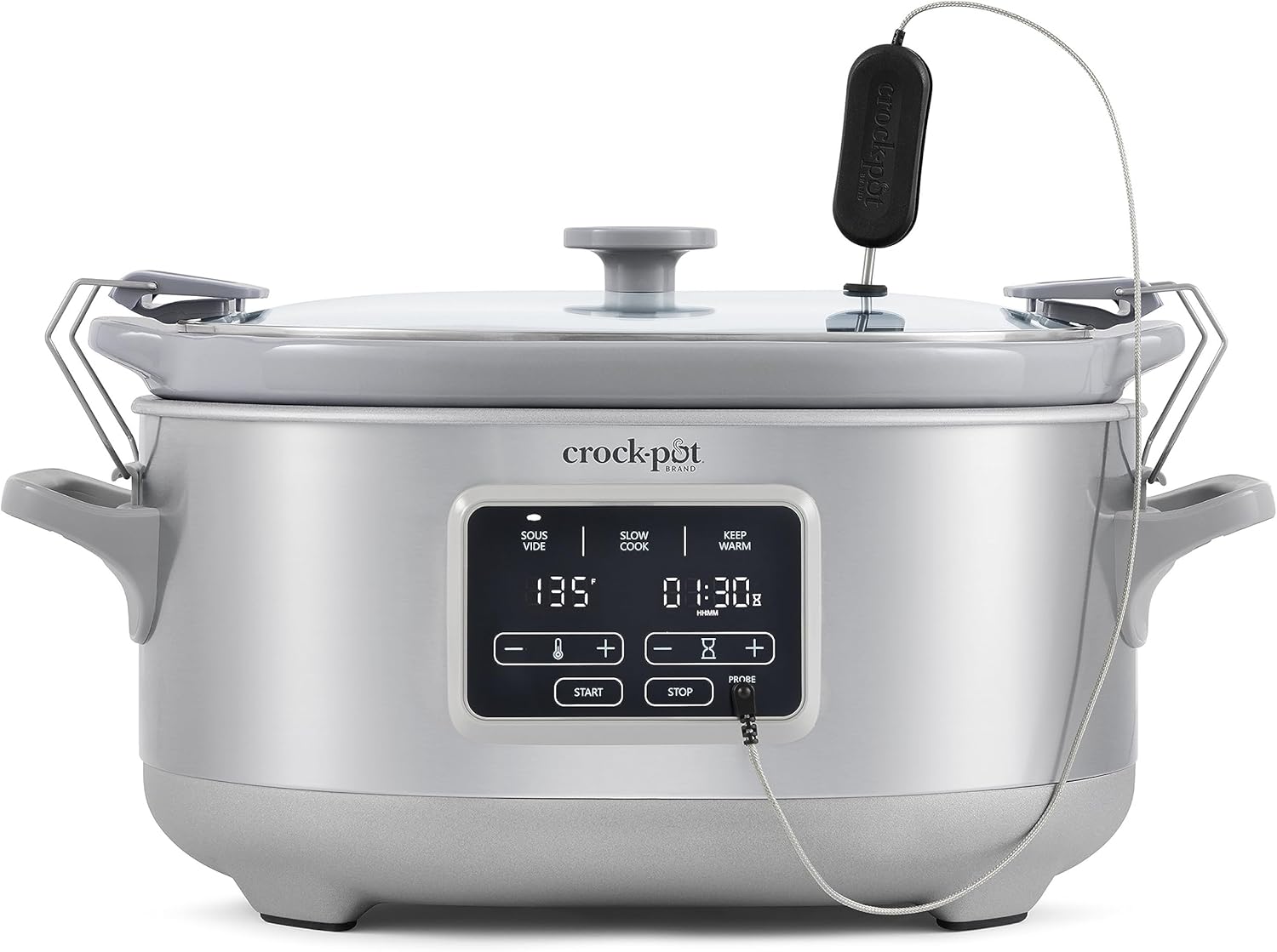 Crockpot Programmable 7-Quart Cook & Carry Slow Cooker with Sous Vide, Stainless Steel Crockpot Programmable 7-Quart Cook & Carry Slow Cooker with Sous Vide, Stainless Steel