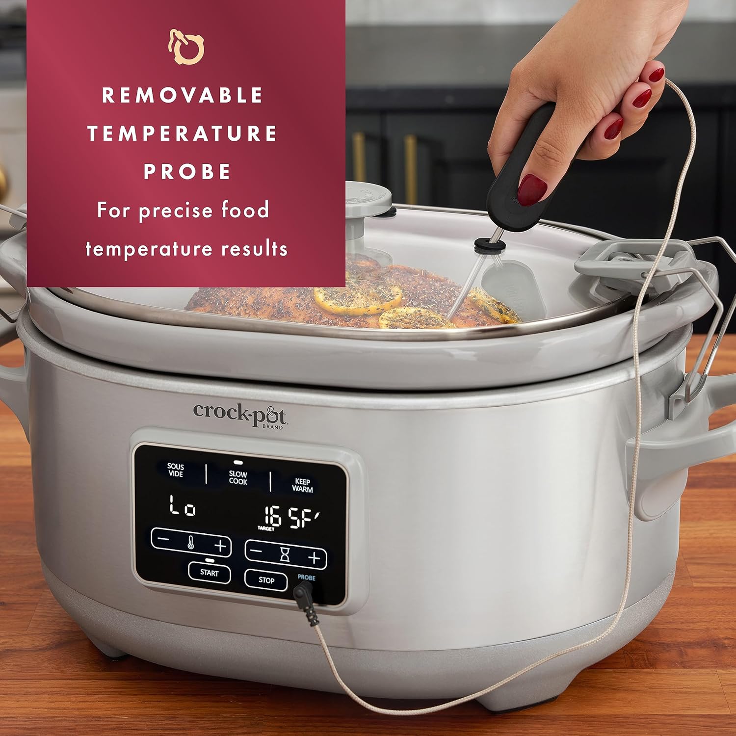 Crockpot Programmable 7-Quart Cook & Carry Slow Cooker with Sous Vide, Stainless Steel4