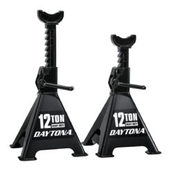 DAYTONA DJS12TBK 12 Ton Heavy Duty Ratcheting Jack Stands, Black