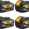 DEWALT 20V MAX Battery with LED Charge Indicator, 3 Amp Hour, 4 Pack (DCB200-4)