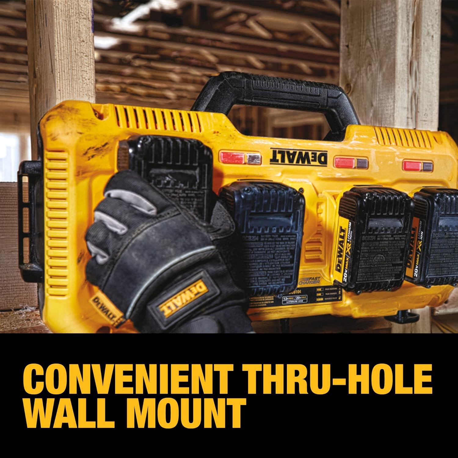 DEWALT 20V MAX Charger, 4-Port, Rapid Charge (DCB104) , Black Yellow8