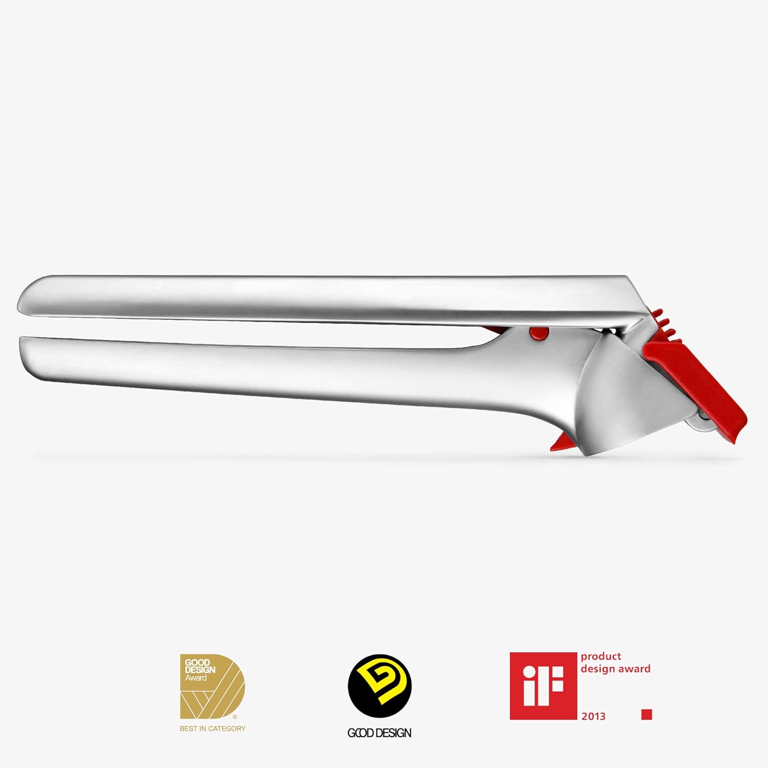 Dreamfarm Garject 2-In-1 Garlic Peeler, Garlic Press & Mincer with Garlic Peel Ejector, Chrome-Plated Zinc - Red3