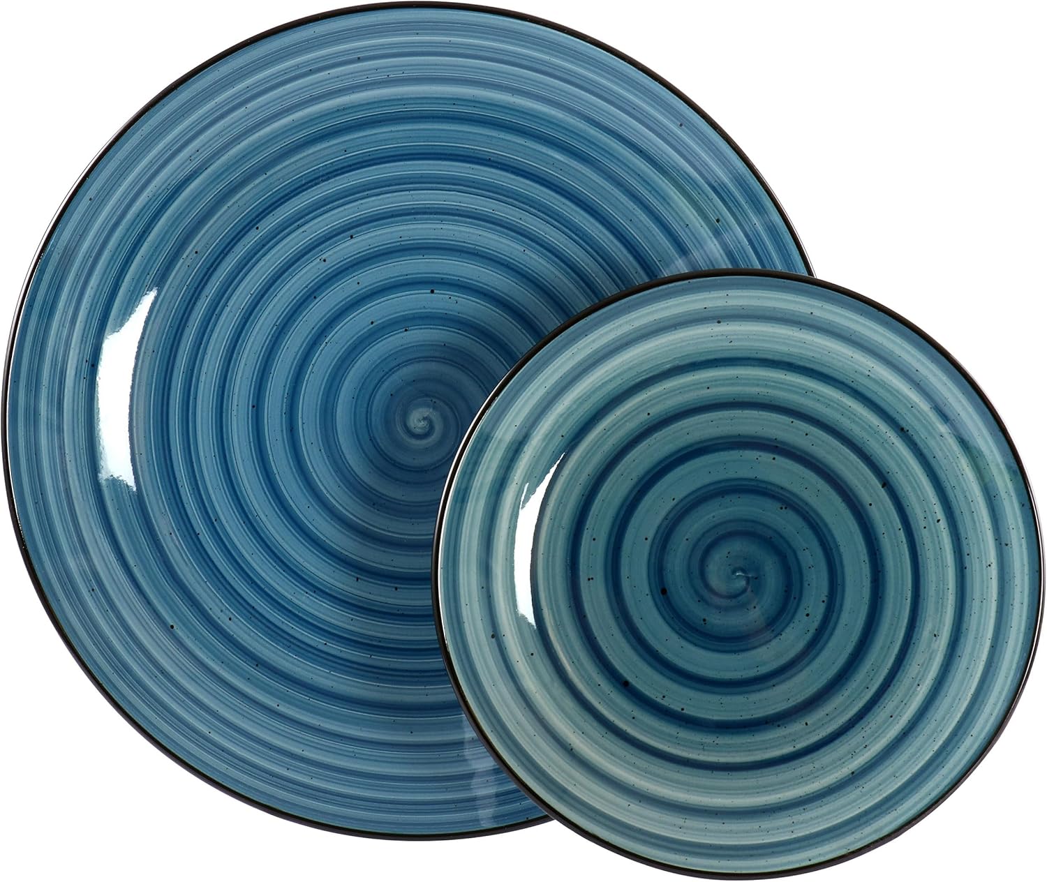 Elama Gia 24 Piece Round Stoneware Dinnerware Set in Dark Blue23