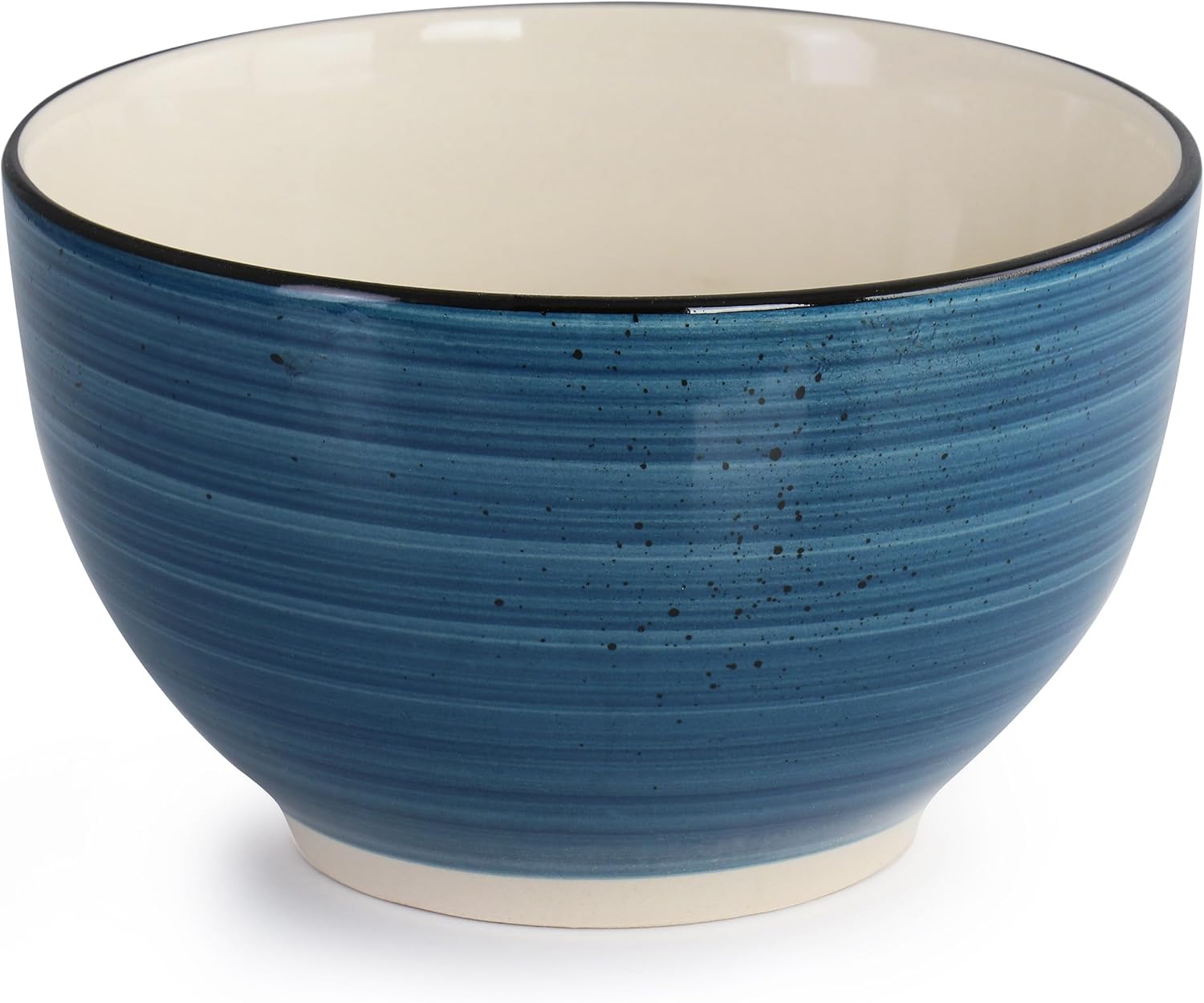 Elama Gia 24 Piece Round Stoneware Dinnerware Set in Dark Blue45