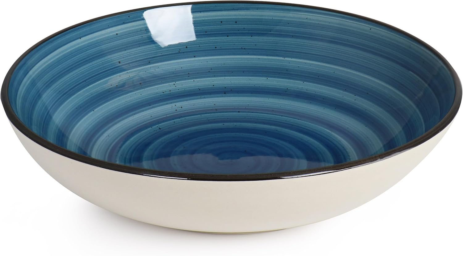 Elama Gia 24 Piece Round Stoneware Dinnerware Set in Dark Blue7