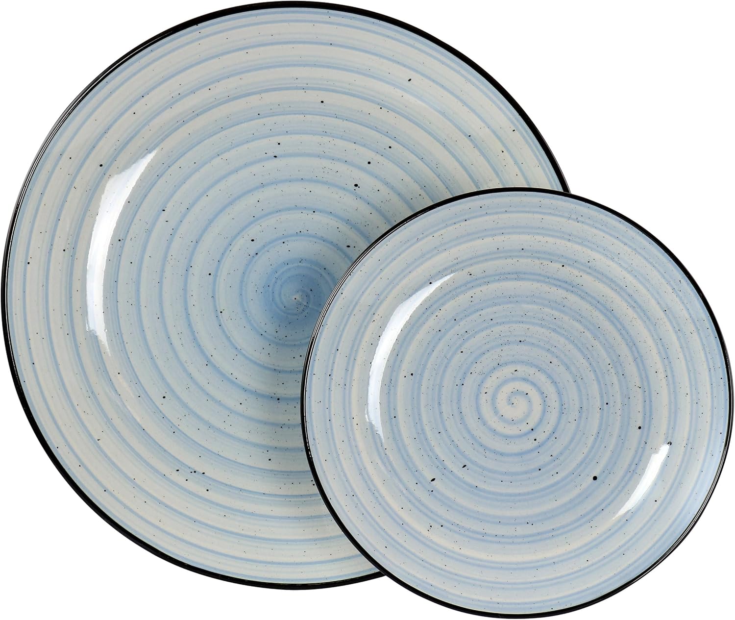 Elama Gia 24 Piece Round Stoneware Dinnerware Set in Light Blue3