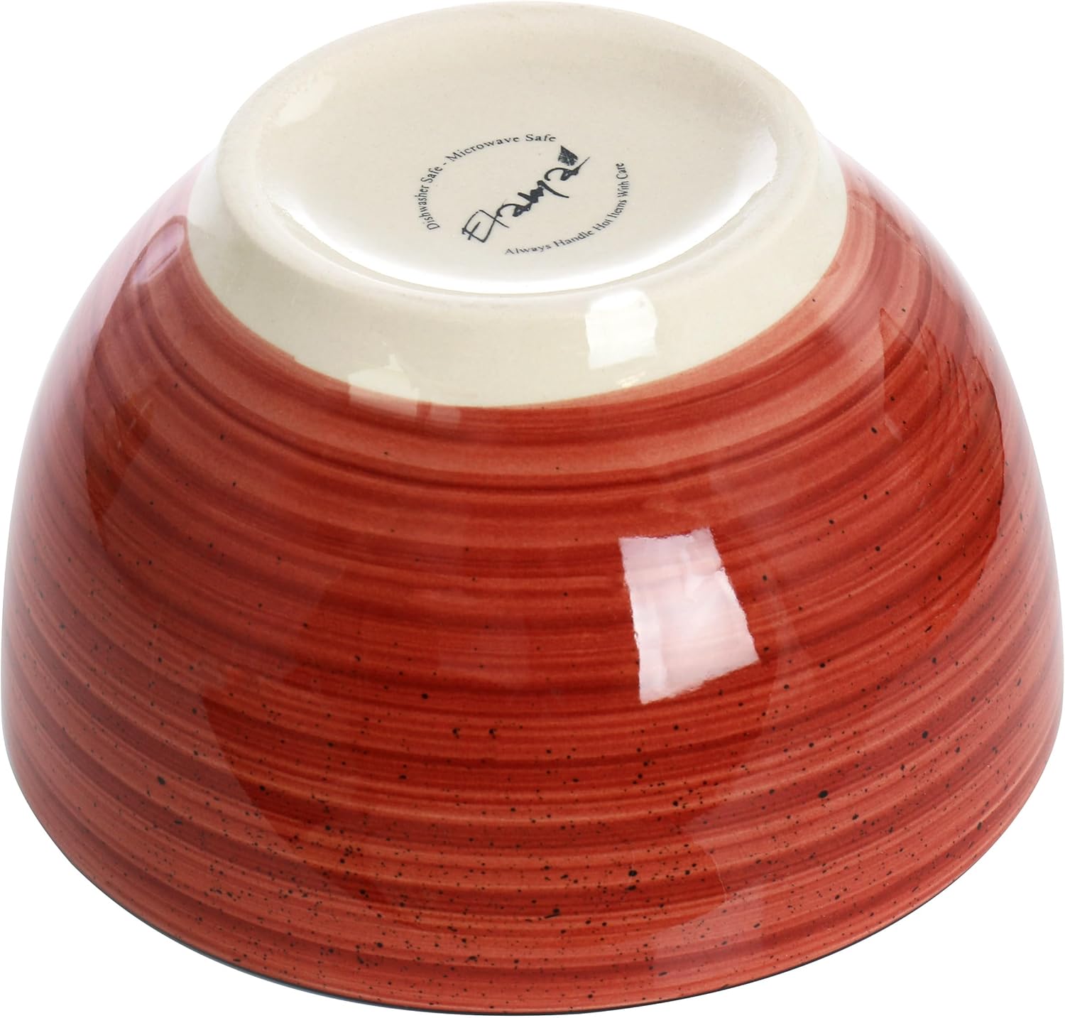 Elama Gia 24 Piece Round Stoneware Dinnerware Set in Red8