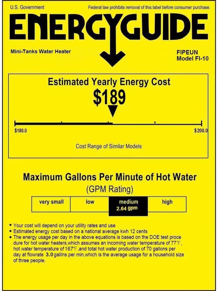 Electric Hot Water Heater 110 120V Small Compact Tank,Rv Tr 2.5-3.0 Gallon Trailer 1440-1500W Kitchen Instant Under Sink Counter Cupboard, Food Truck 2 PCs 16 Long 1 2 FIP Stainless Steel Hose 11L11