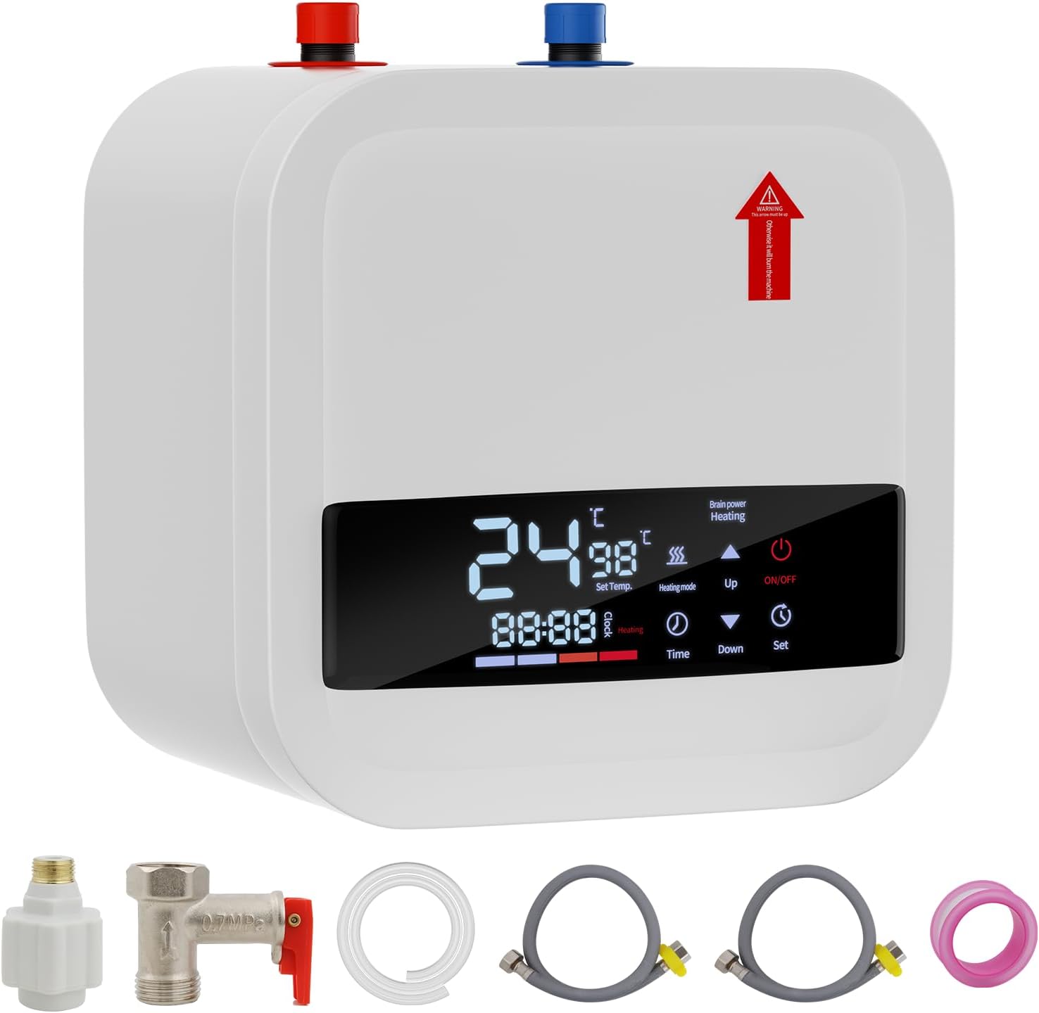 Electric Mini Tank Water Heater,4 Gallon Instant Hot Water Heater,1500W 110V,Small Hot Water Heater,with Digital Display for RV Kitchen Bathroom Electric Mini Tank Water Heater,4 Gallon Instant Hot Water Heater,1500W 110V,Small Hot Water Heater,with Digital Display for RV Kitchen Bathroom