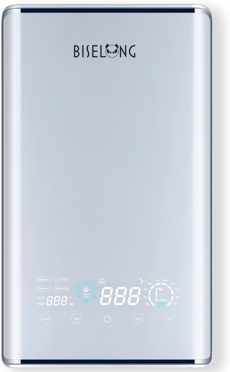 Electric Tankless Water Heater, 12KW, 240V Endless Automatic Regulation of Hot Water On Demand, Memory Function to Save Energy, Small, Can Be Installed Anywhere, Suitable for 2 Showers Electric Tankless Water Heater, 12KW, 240V Endless Automatic Regulation of Hot Water On Demand, Memory Function to Save Energy, Small, Can Be Installed Anywhere, Suitable for 2 Showers