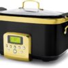 GreenPan Elite 8-in-1 Programmable 6QT Electric Slow Cooker, Dishwasher Safe Lid & Removable Crock, PFAS-Free Healthy Ceramic Nonstick Multi-Cooker, Sear, Sauté, Brown, Steam Basket, Roast, Gold