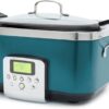 GreenPan Elite 8-in-1 Programmable 6QT Electric Slow Cooker, Dishwasher Safe Lid & Removable Crock, PFAS-Free Healthy Ceramic Nonstick Multi-Cooker, Sear, Sauté,Brown, Steam Basket, Roast, Deep Teal