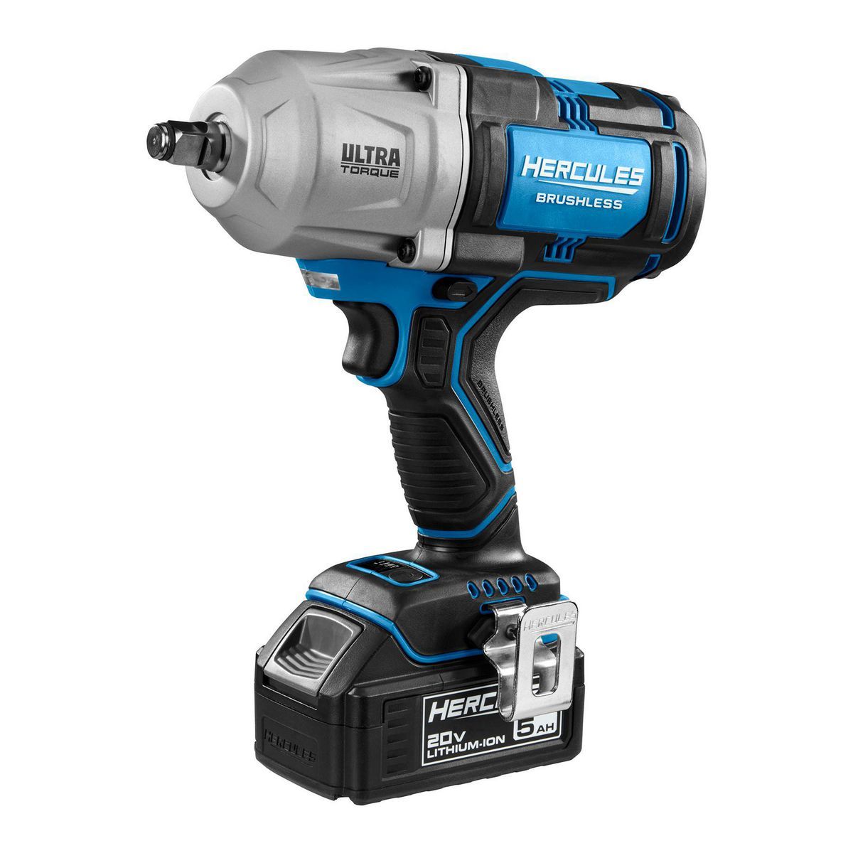 HERCULES HCB85K1 20V Brushless Cordless 1 2 in. Ultra Torque Impact Wrench Kit with 5 Ah Battery and Charger1