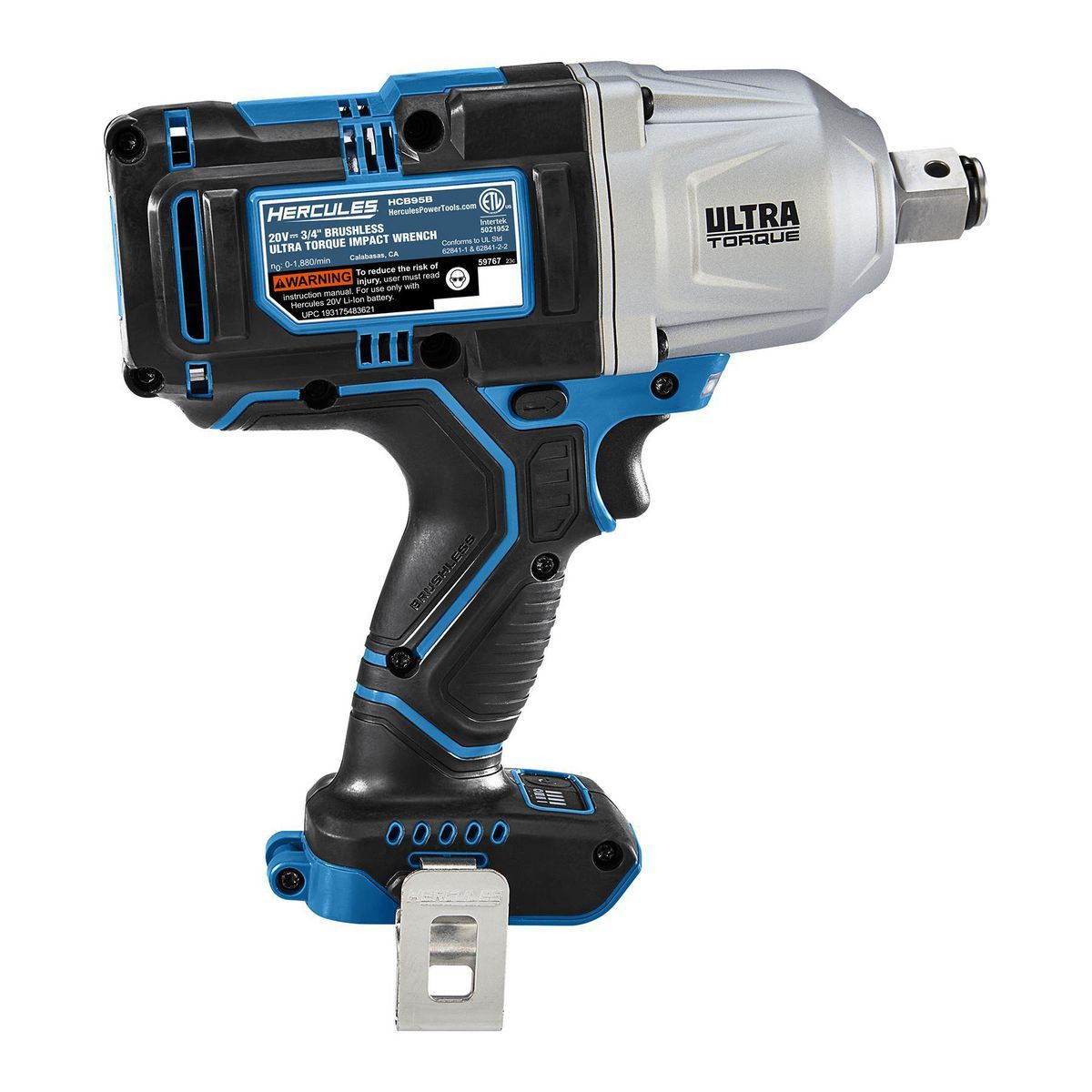 HERCULES HCB95B 20V Brushless Cordless 3 4 in. Ultra Torque Impact Wrench with Friction Ring - Tool Only3