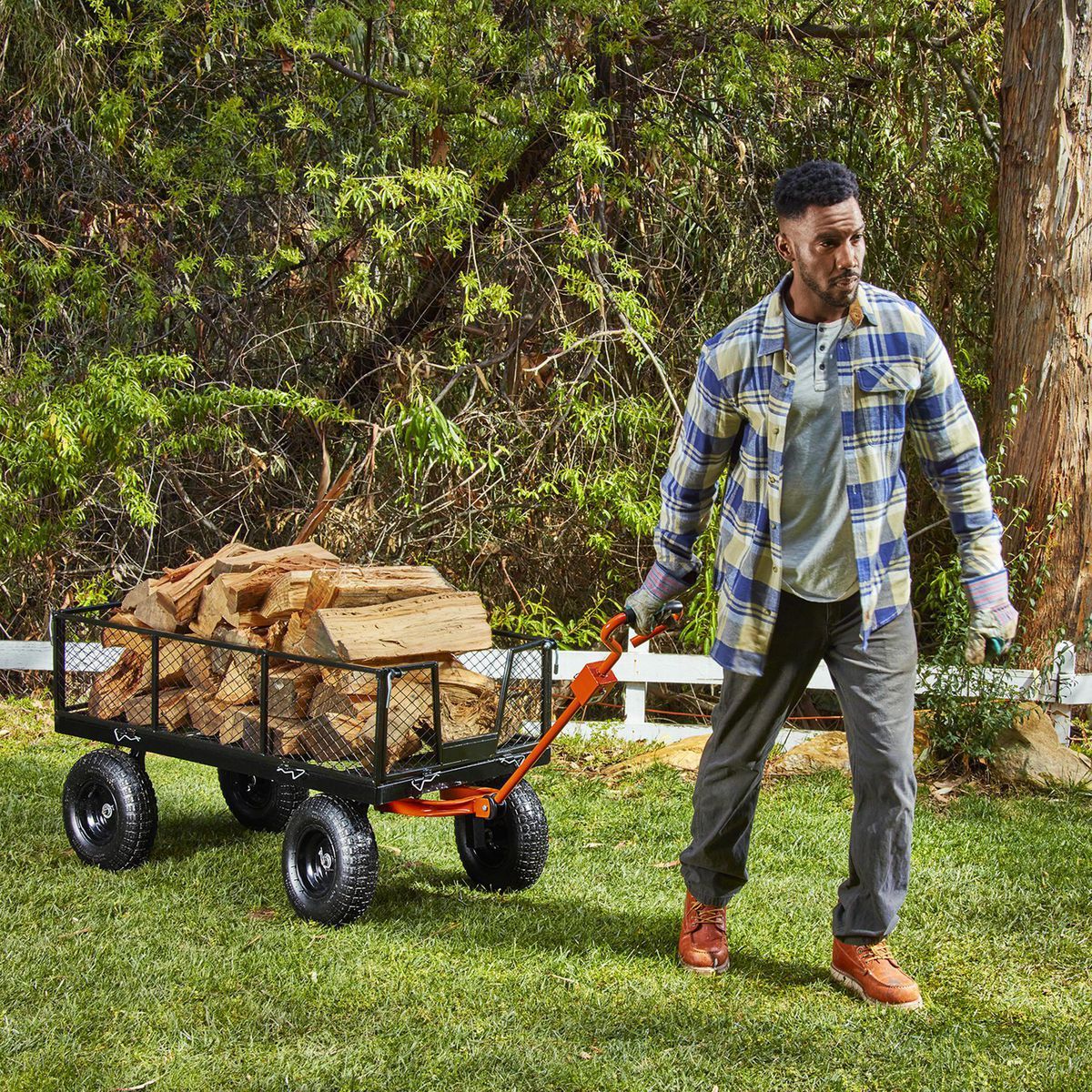 HFT 1200 lb. Capacity Steel Utility Cart with Removable Sides0
