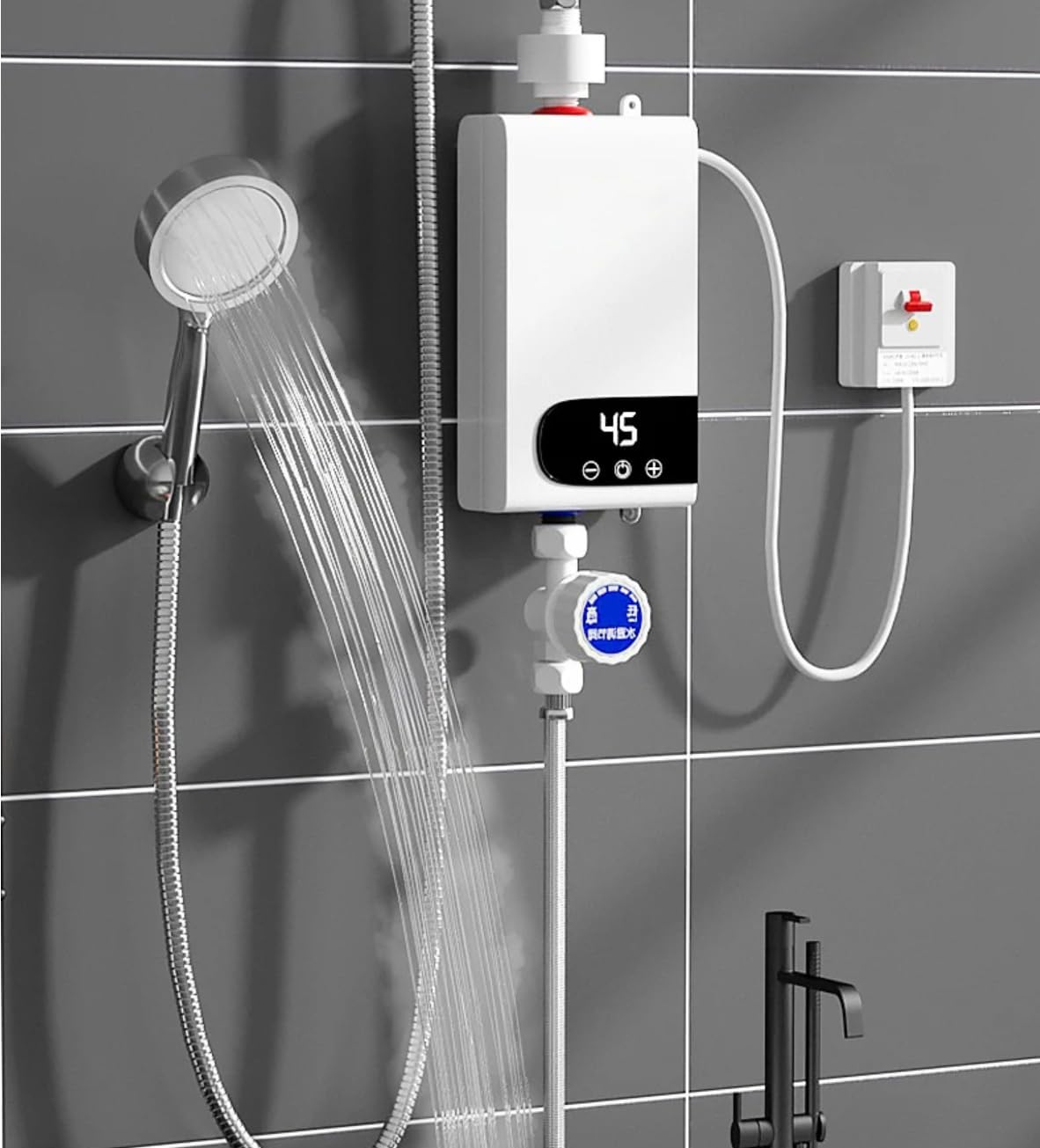 Instant Water Heater Bathroom Kitchen Wall Mounted Electric Water Heater LCD Water Heater for Bathroom Hot Water Shower and Home Kitchen Heating7