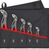 KNIPEX 5 Pc Pliers Cobra Set In Tool Roll, Black
