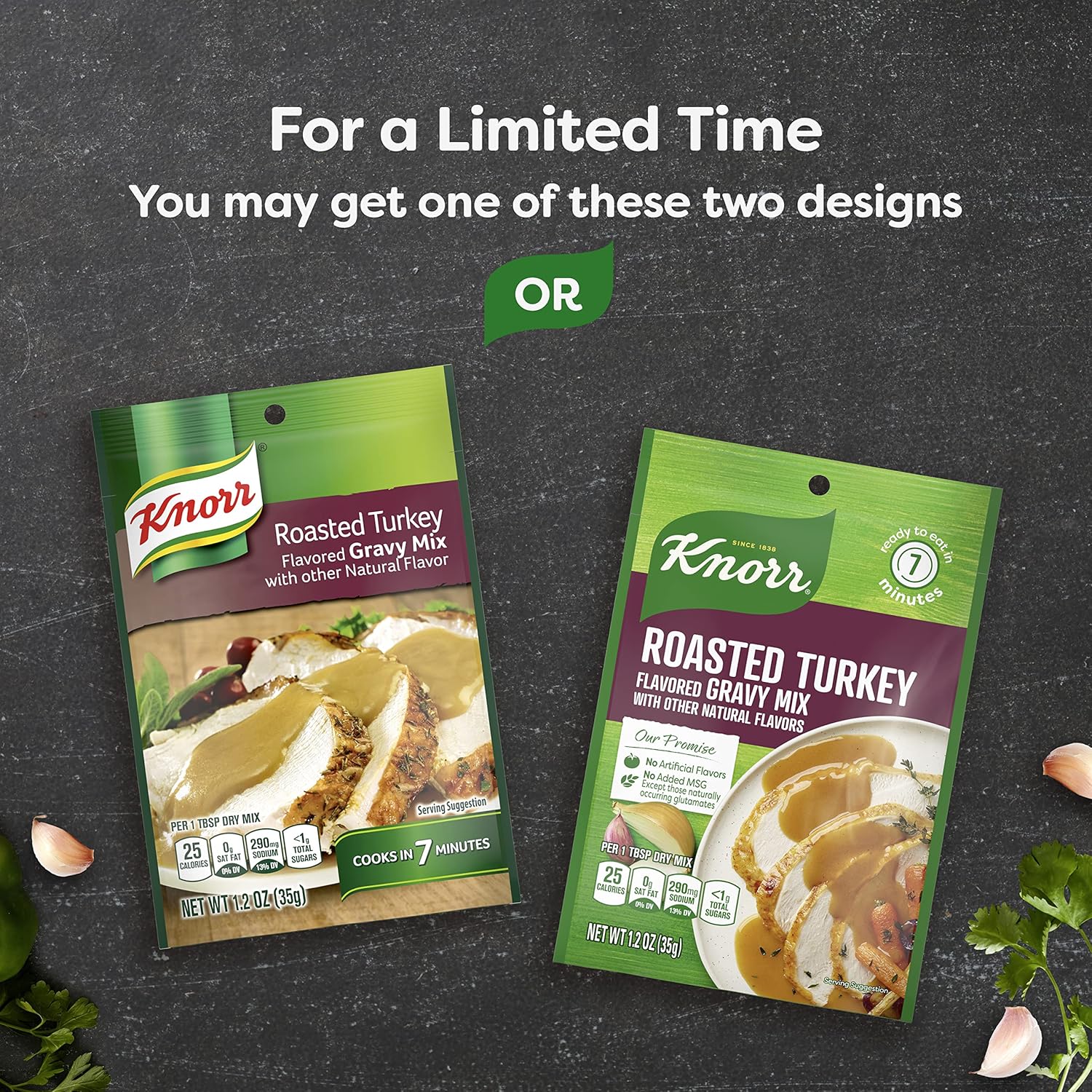 Knorr Turkey Gravy Mix For Delicious Easy Meals and Side Dishes Roasted Turkey Sauce and Gravy With No Artificial Flavors, No Added MSG 1.2 oz, Pack of 244