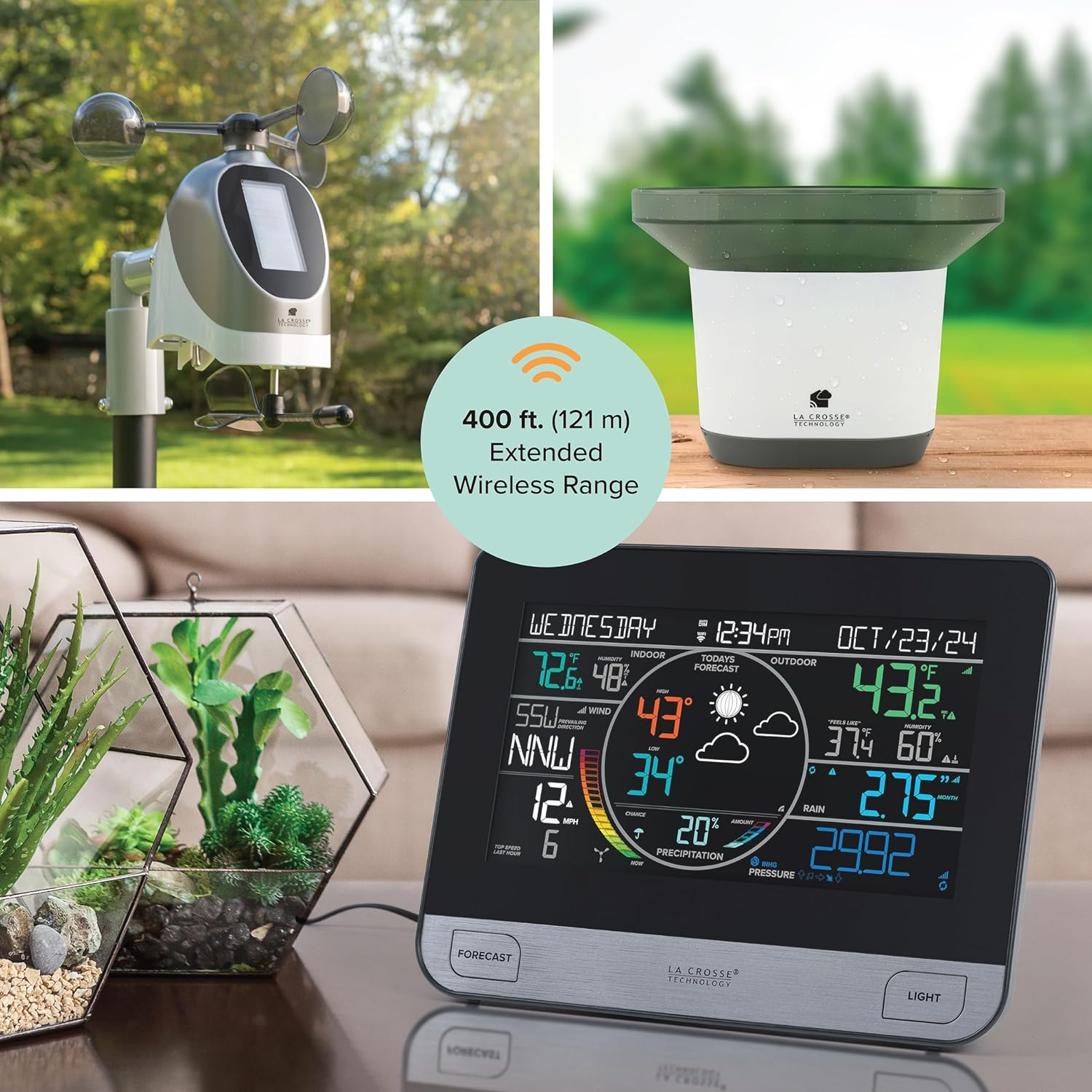 La Crosse Technology 328-69357-INT Wi-Fi Professional Weather Station, Black1