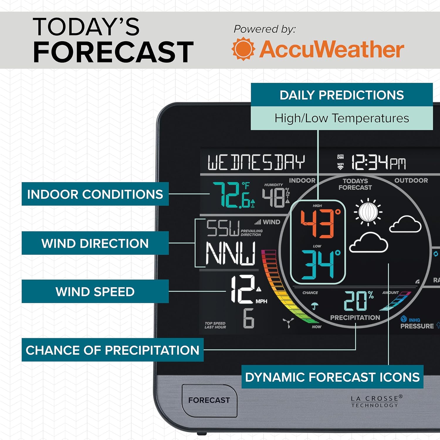 La Crosse Technology 328-69357-INT Wi-Fi Professional Weather Station, Black3