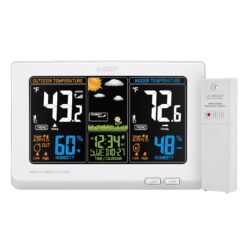 La Crosse Technology Wireless Atomic Digital Color Forecast Station with Alerts, White (308-1414W)