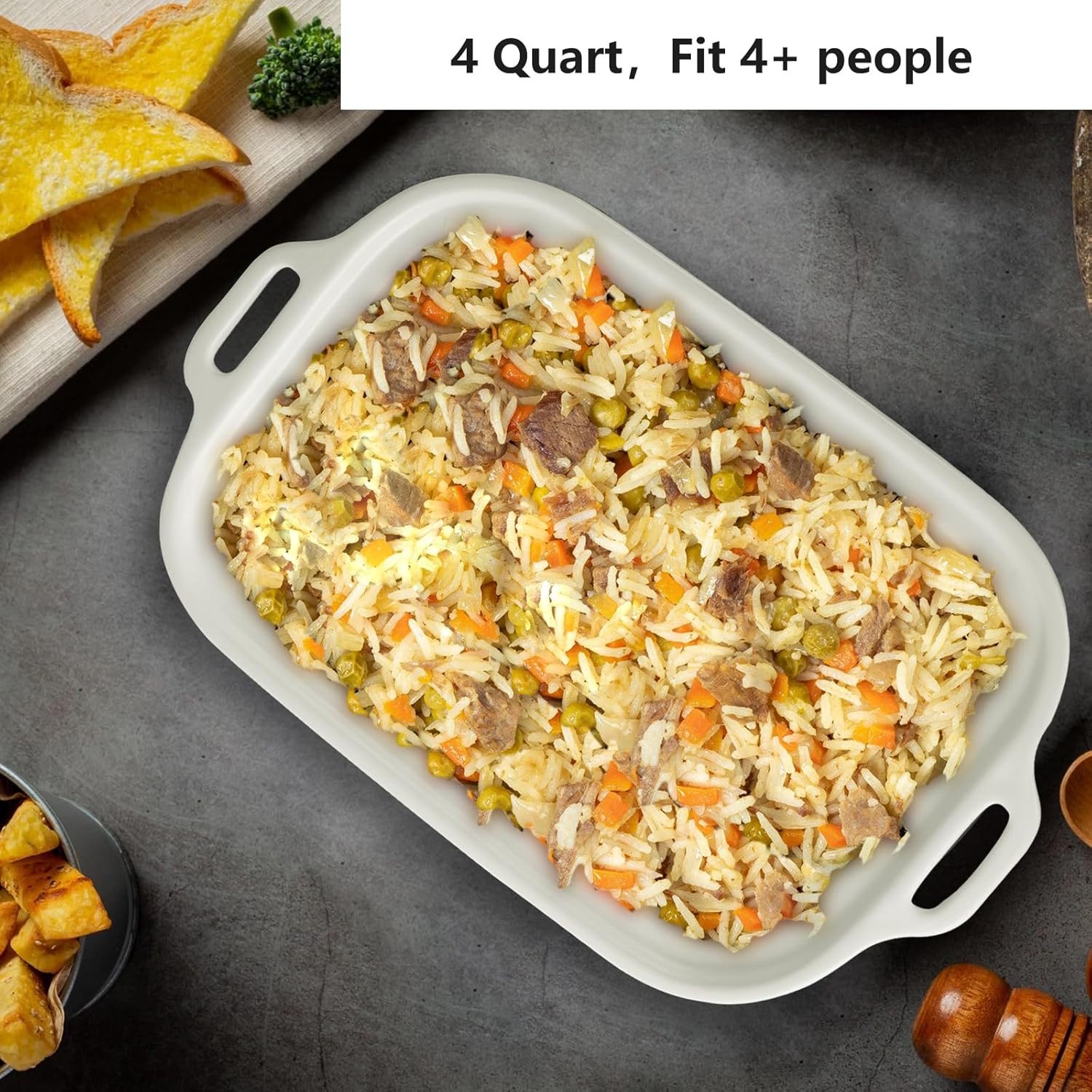 MAGNIFIQUE Small 4 Quart Casserole Programmable Slow Cooker with Ceramic Baking Dish - Perfect Kitchen Small Appliance for Family Dinners, Oven Safe and Durable Bakeware for Lasagna, Roasts (Red)9